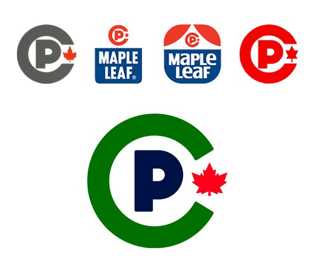 Canada Packers previous and current logos.
