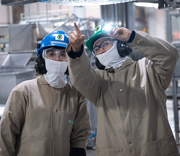 CP employees working together to keep safe.